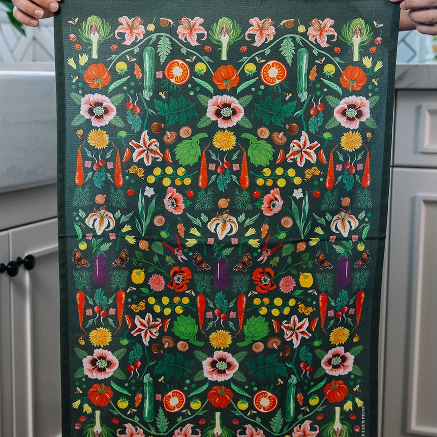 Tea Towel - Veggies Folk Floral - Image 4
